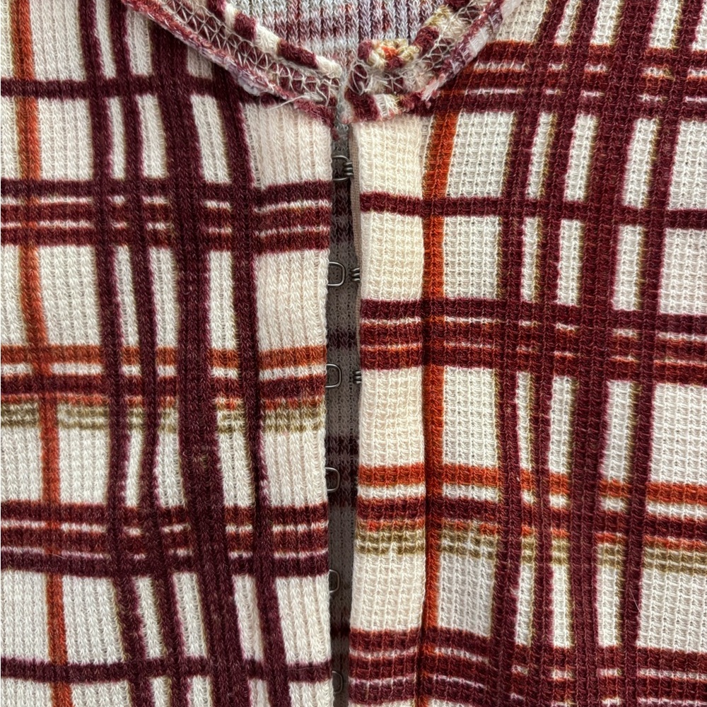 Free People Intimately Home Alone Plaid Long John Pajamas - Picture 4 of 7